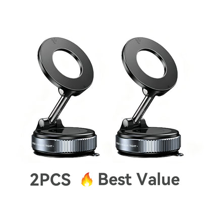 Universal Foldable Magnetic Car Mount - Strong N52 Magnet, Works with All Smartphones