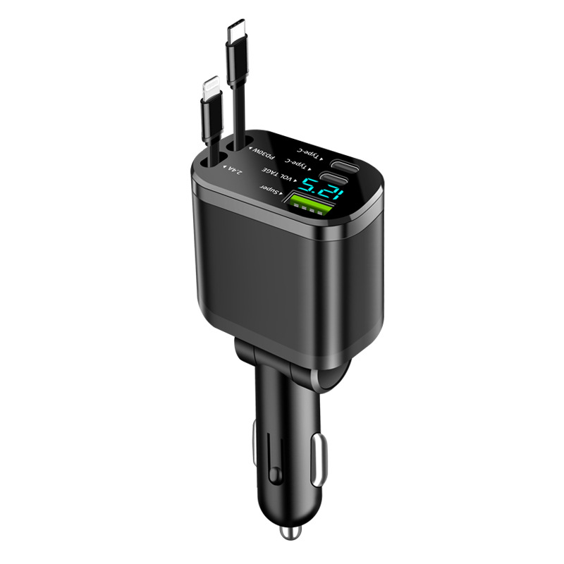 🚗7-in-1 360° Rotating Smart Car Charging Hub with Galaxy Star Light