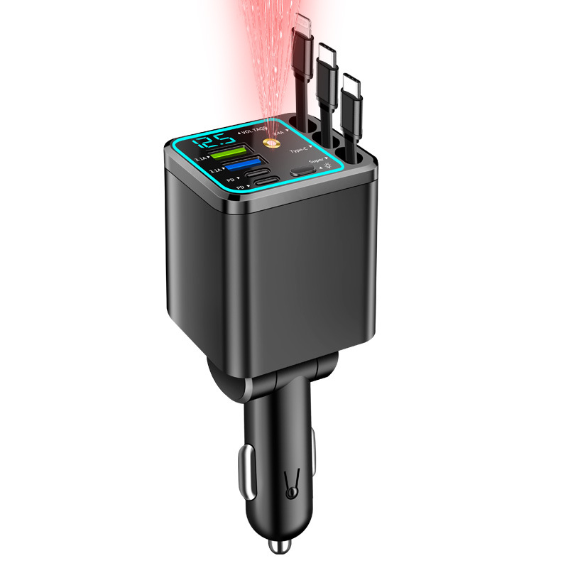🚗7-in-1 360° Rotating Smart Car Charging Hub with Galaxy Star Light