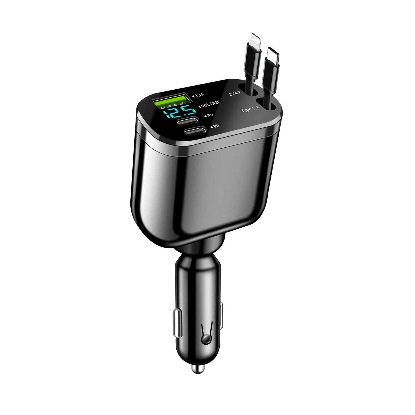 🚗7-in-1 360° Rotating Smart Car Charging Hub with Galaxy Star Light