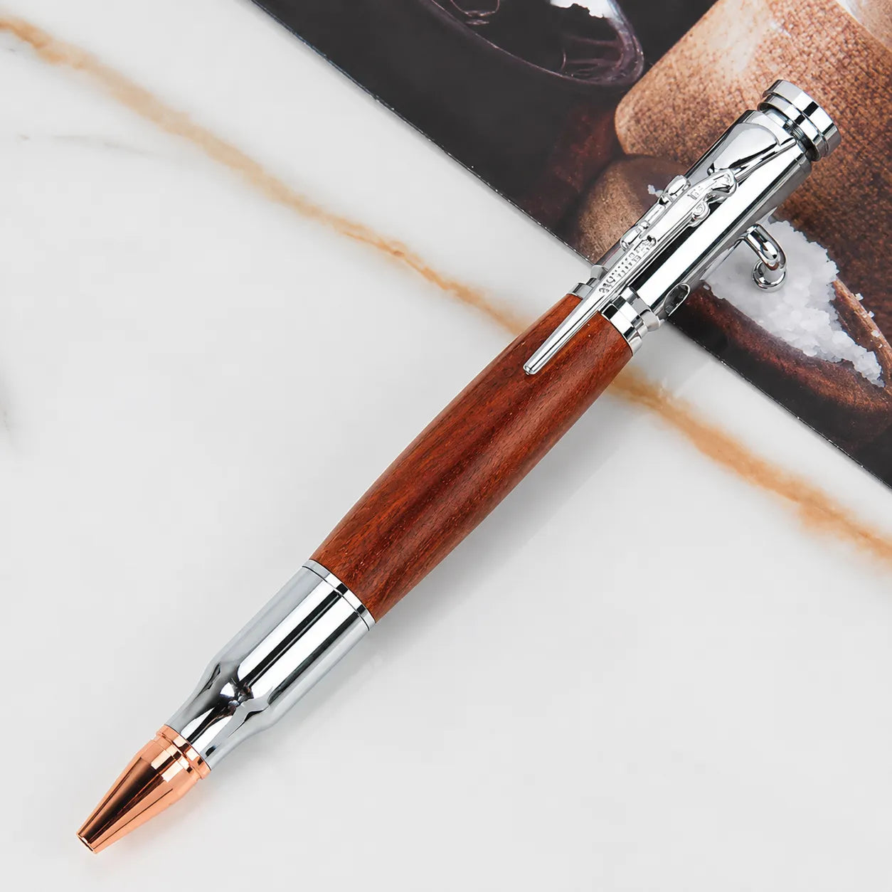 🖊Handcrafted by Jake Wilson🖊 Bolt Action Wooden Bullet PenTM | Crafted From Real Wood & Bullet Casing