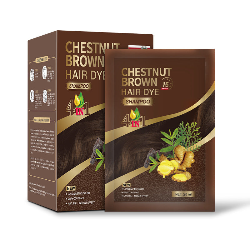 2026 HOT SALE💞50K+ SOLD! 🌸🌿 4‑in‑1 Herbal Hair Dye Shampoo