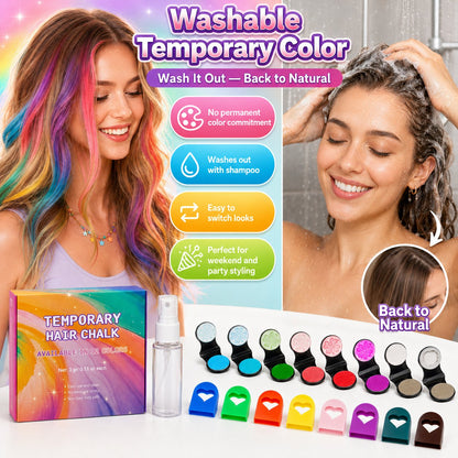 Last Day 50% OFF - 12-Color Temporary Hair Chalk Applicator Set