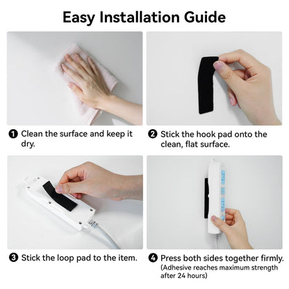 Heavy Duty Hook and Loop Strips, Double Sided Reusable Adhesive Mounting Tape for Wall Hanging, Picture Frames, Cable Organizer, DIY Home Use