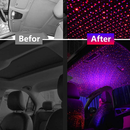 🚗7-in-1 360° Rotating Smart Car Charging Hub with Galaxy Star Light