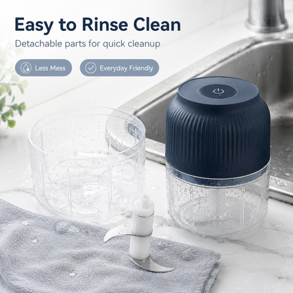 Electric Food Shredder, 4 Sharp Blades，Portable Veggie Chopper, 300ML