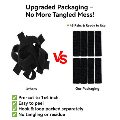 Heavy Duty Hook and Loop Strips, Double Sided Reusable Adhesive Mounting Tape for Wall Hanging, Picture Frames, Cable Organizer, DIY Home Use