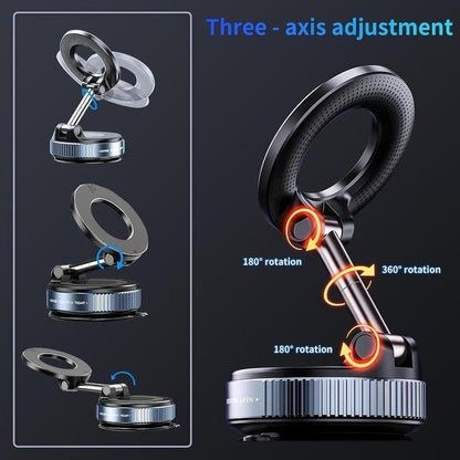 Universal Foldable Magnetic Car Mount - Strong N52 Magnet, Works with All Smartphones