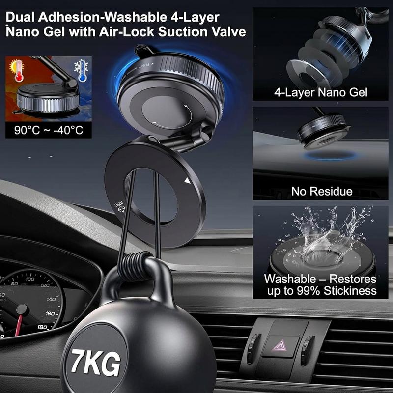 Universal Foldable Magnetic Car Mount - Strong N52 Magnet, Works with All Smartphones