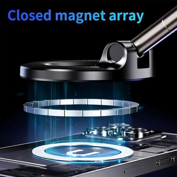 Universal Foldable Magnetic Car Mount - Strong N52 Magnet, Works with All Smartphones