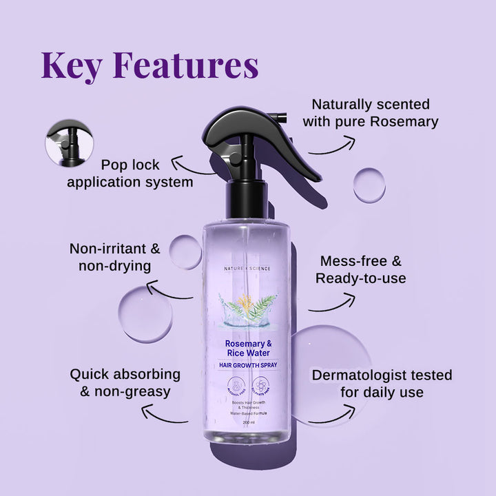 🌿 Rosemary Hair Growth Spray – Helps Reduce Hair Fall & Nourish the Scalp