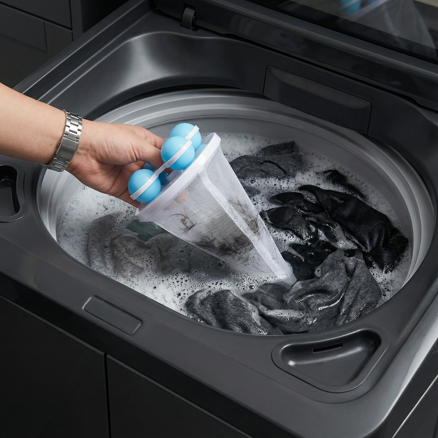 🧺 Washing Machine Lint Filter- Floating Laundry Filter for Hair, Lint & Fabric Fibers