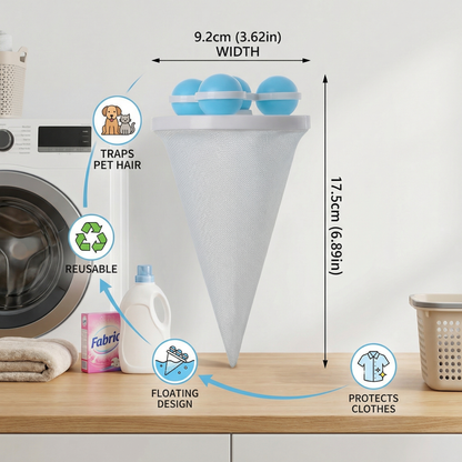 🧺 Washing Machine Lint Filter- Floating Laundry Filter for Hair, Lint & Fabric Fibers