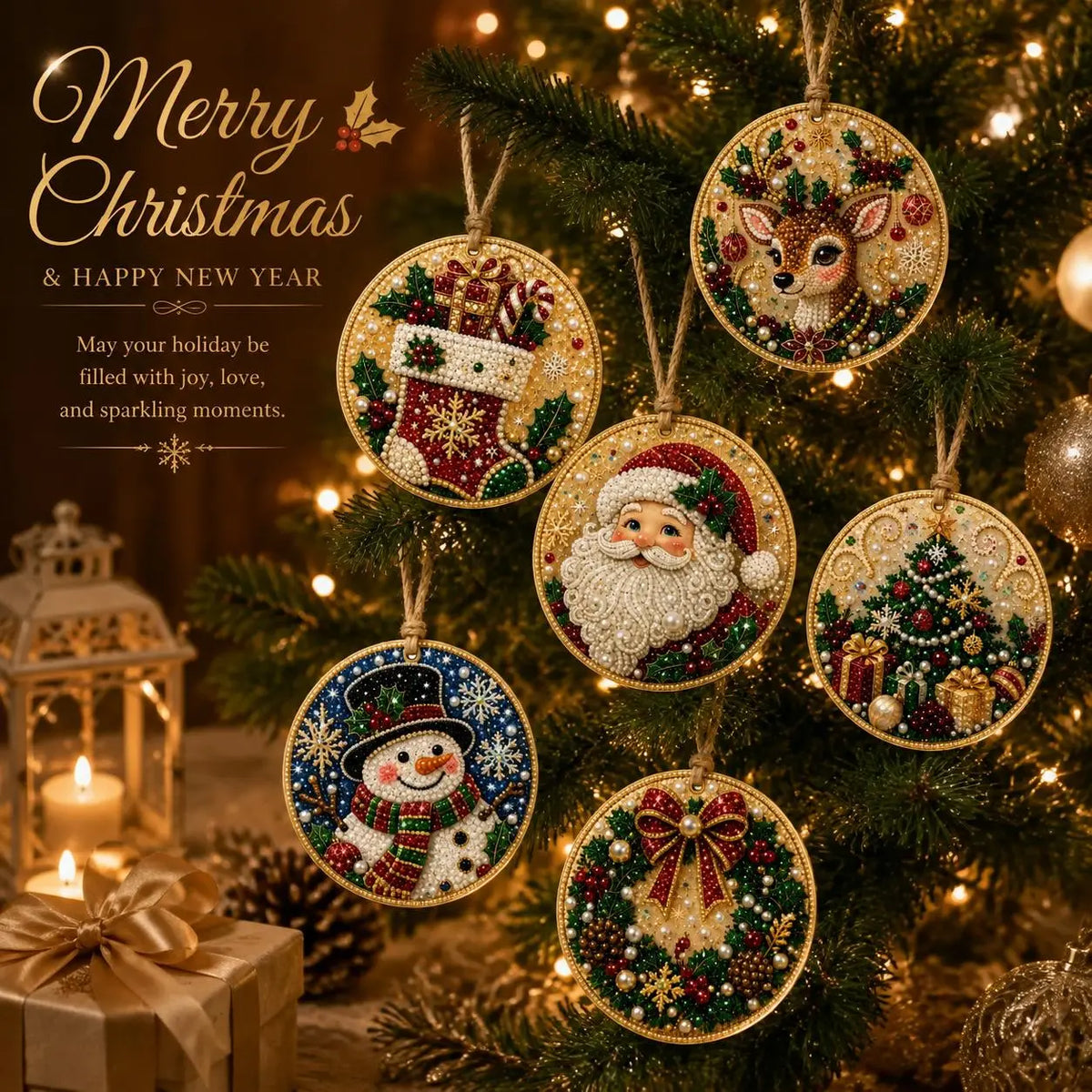 Christmas DIY Diamond Painting Ornaments Kit – Sparkling Holiday Craft Set