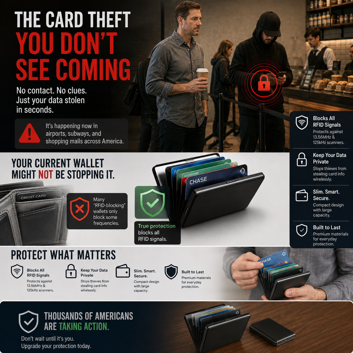 RFID Blocking Metal Card Holder, Ultra Slim Stainless Steel Business Credit Card Case 💳