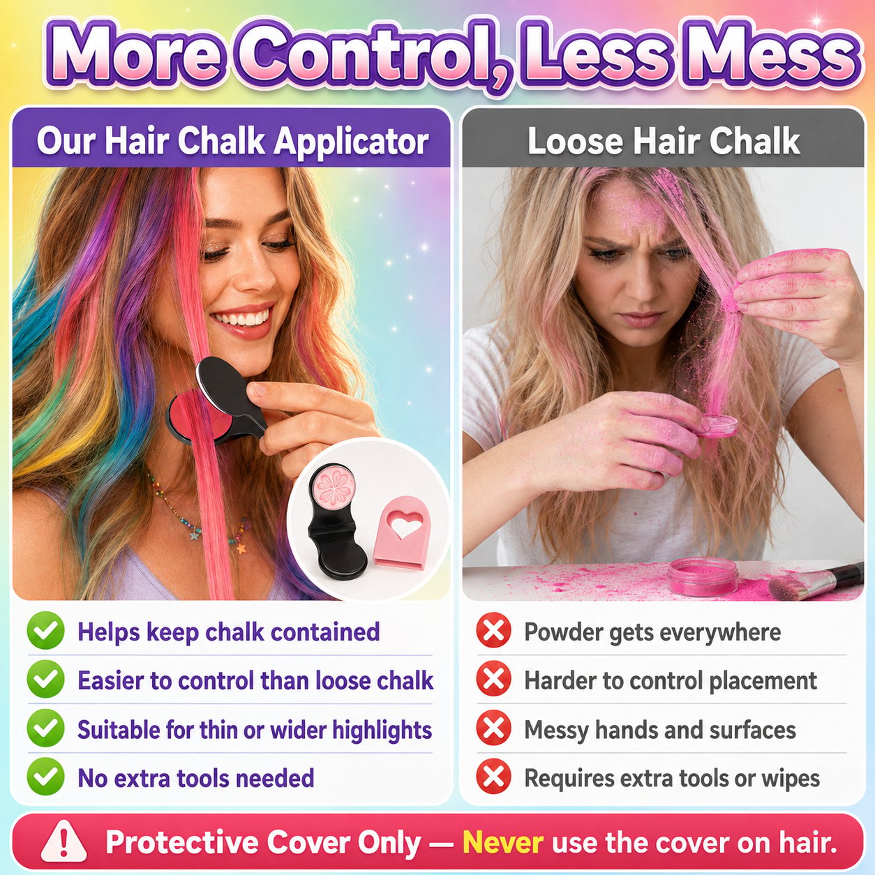 Last Day 50% OFF - 12-Color Temporary Hair Chalk Applicator Set