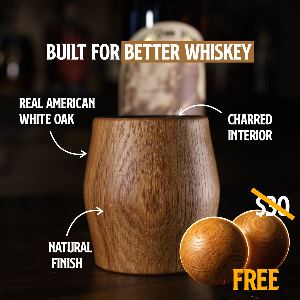 Oak Whiskey Tumbler