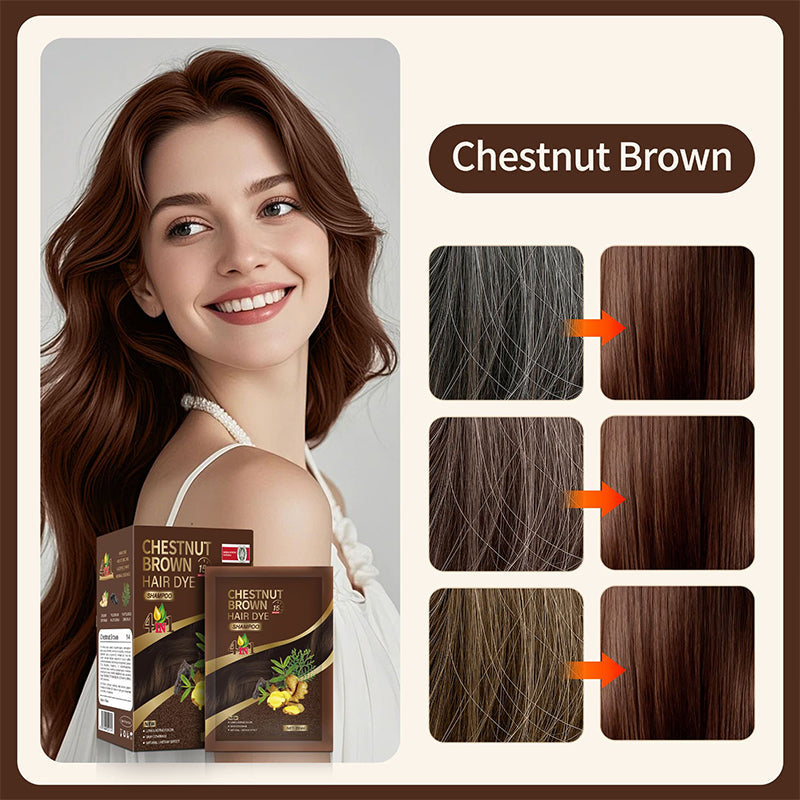 2026 HOT SALE💞50K+ SOLD! 🌸🌿 4‑in‑1 Herbal Hair Dye Shampoo
