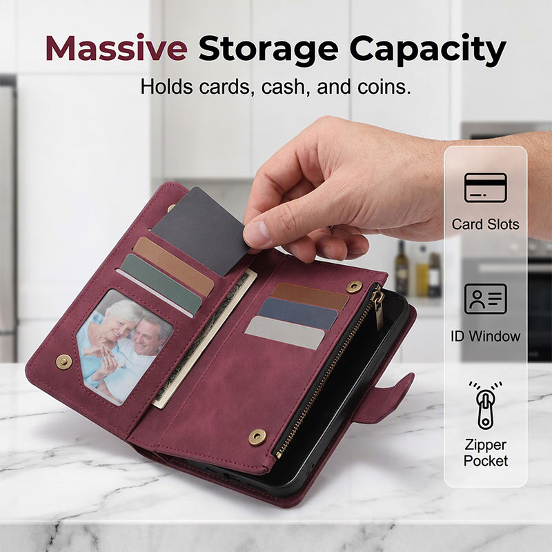 2-in-1 Magnetic PU Leather Wallet Case – Detachable, Multi Storage, Kickstand ✨