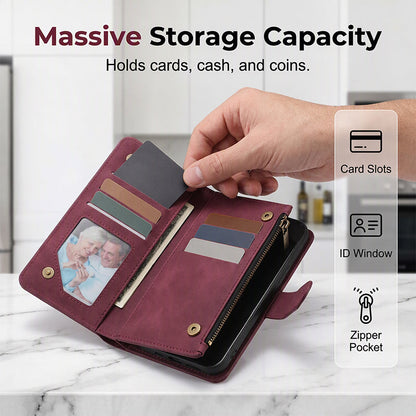 2-in-1 Magnetic PU Leather Wallet Case – Detachable, Multi Storage, Kickstand ✨