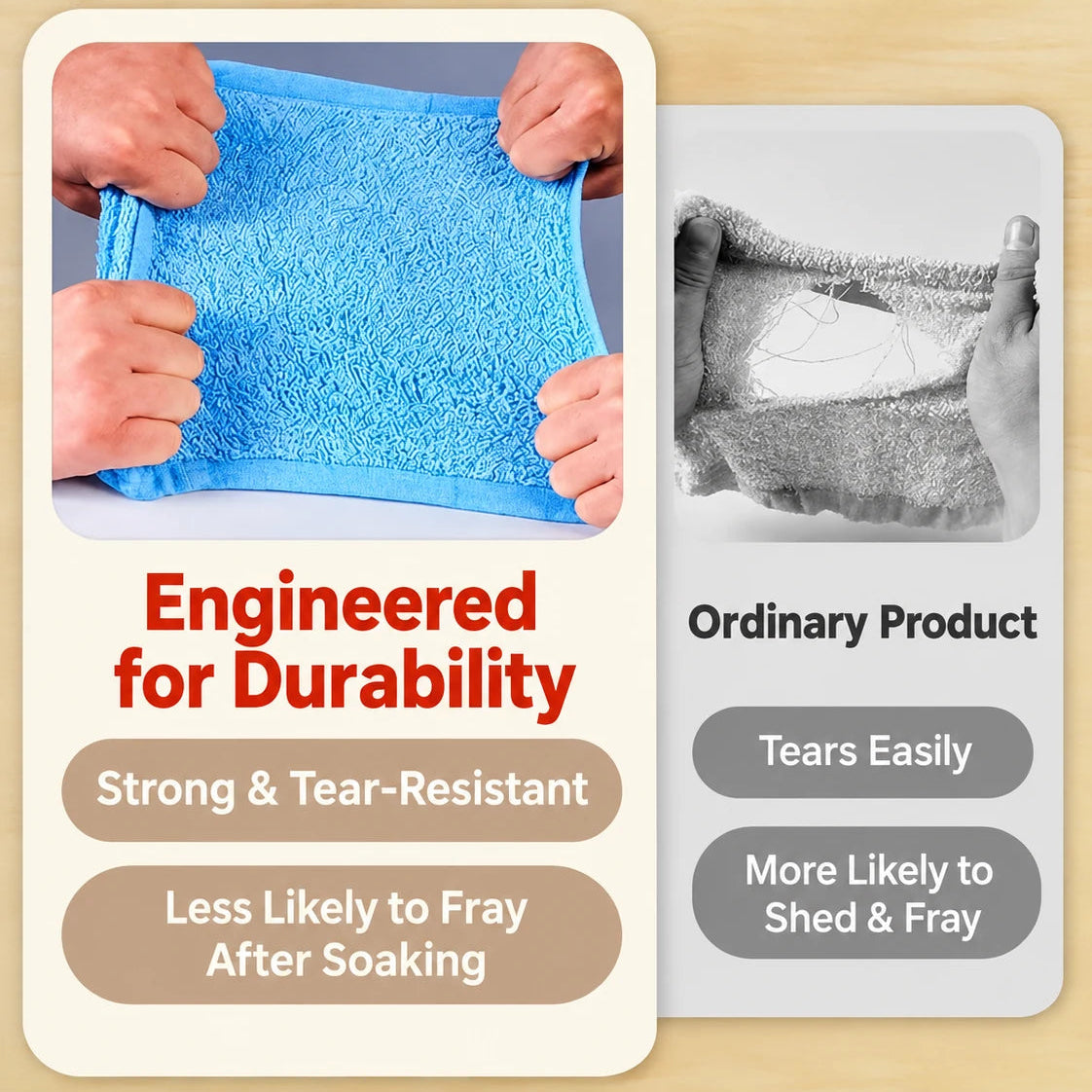 10A Antibacterial Easy-Rinse Dishcloth - Advanced Wood-Fiber Cleaning Cloth