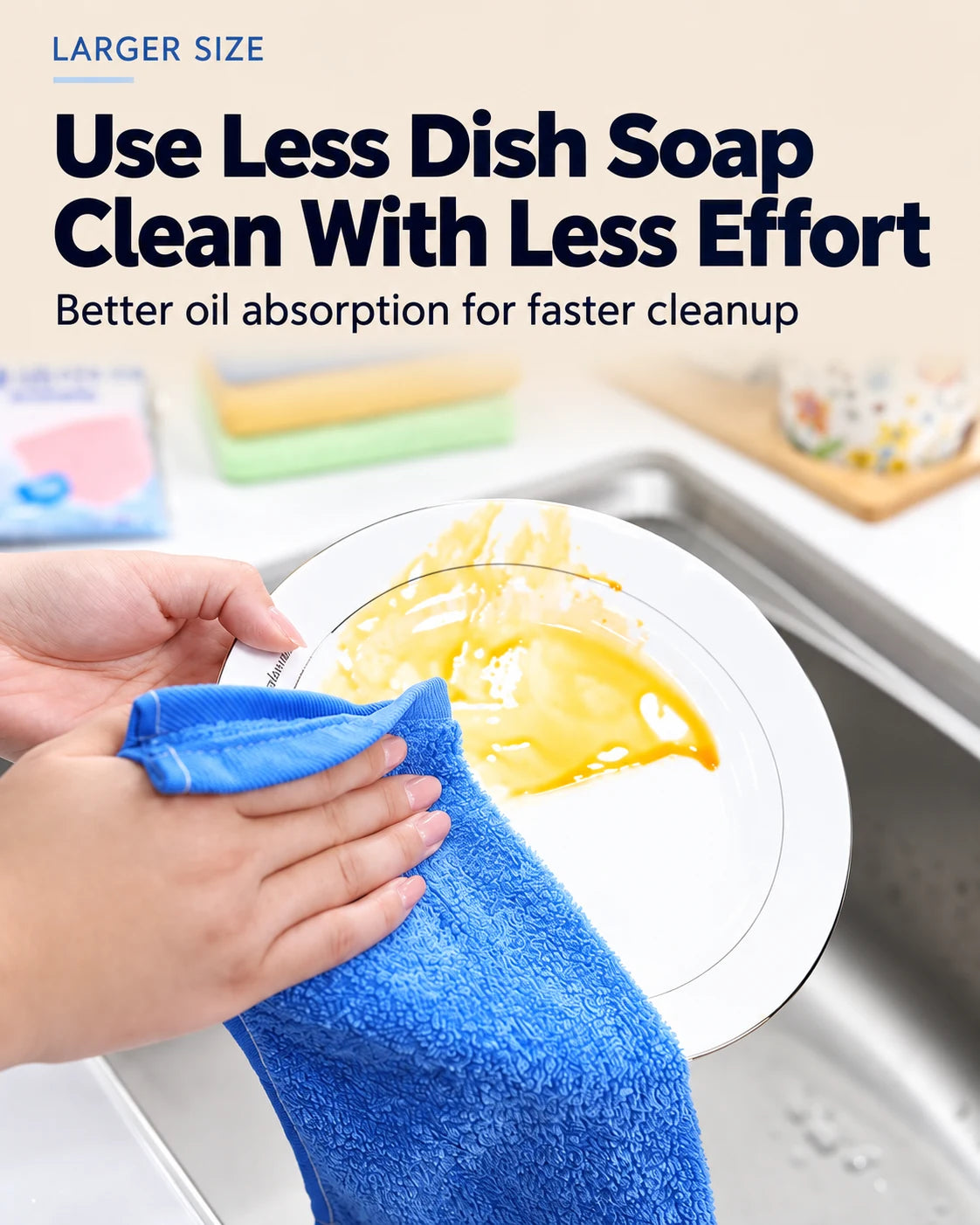 Wiping grease from a plate