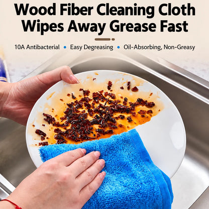 10A Antibacterial Easy-Rinse Dishcloth - Advanced Wood-Fiber Cleaning Cloth