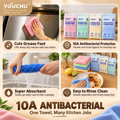 10A Antibacterial Easy-Rinse Dishcloth - Advanced Wood-Fiber Cleaning Cloth