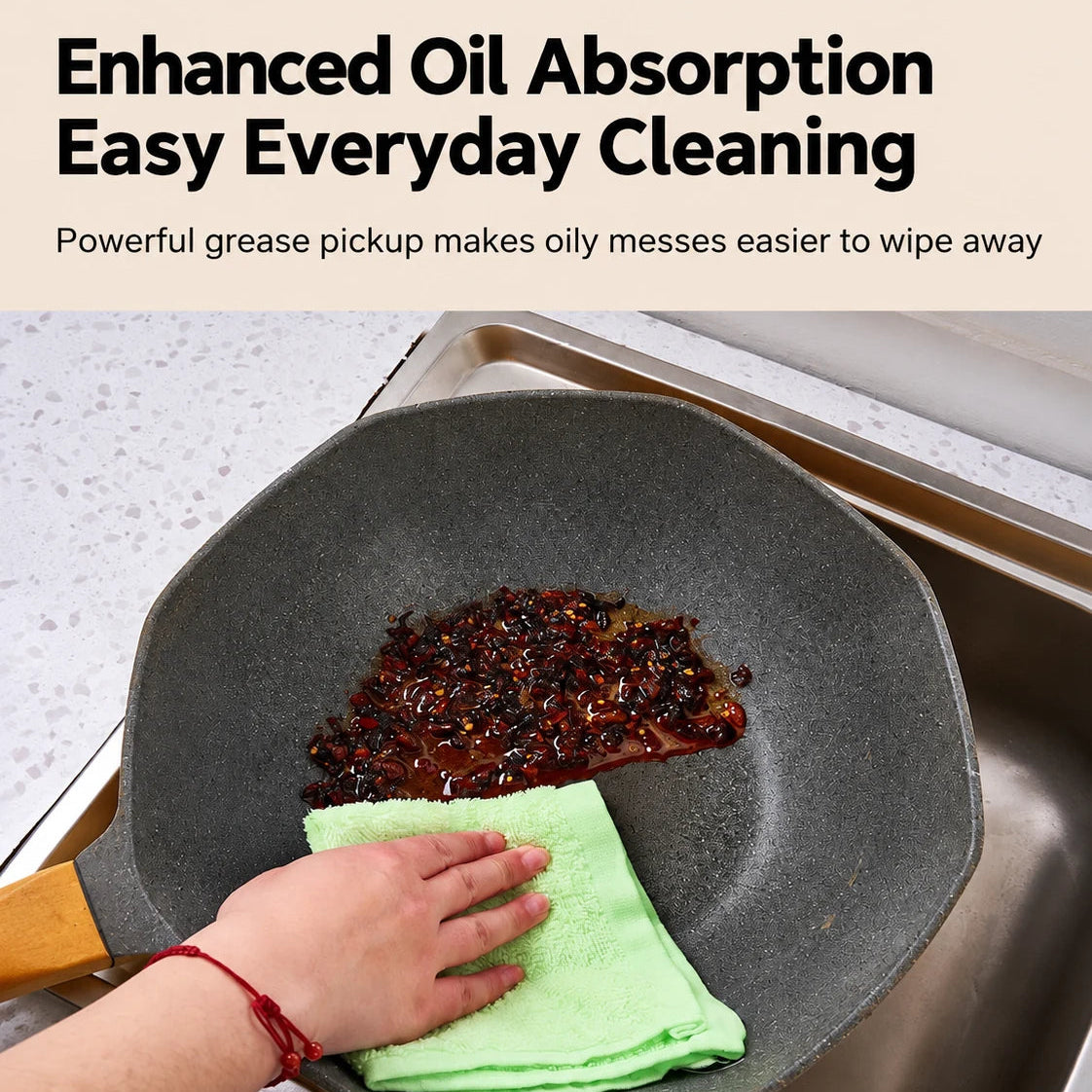 10A Antibacterial Easy-Rinse Dishcloth - Advanced Wood-Fiber Cleaning Cloth